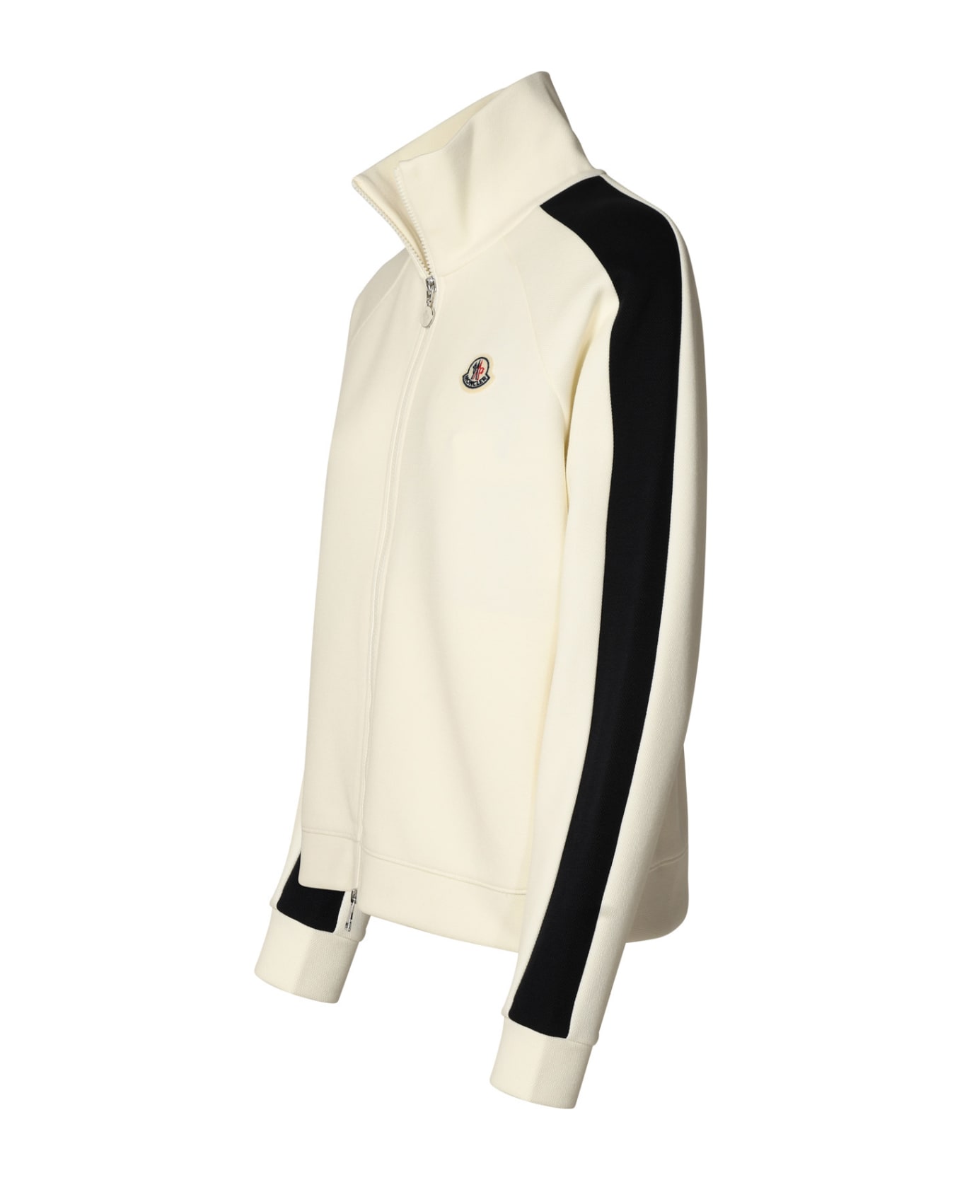 Moncler Ivory Cotton Blend Sweatshirt - White ジャケット