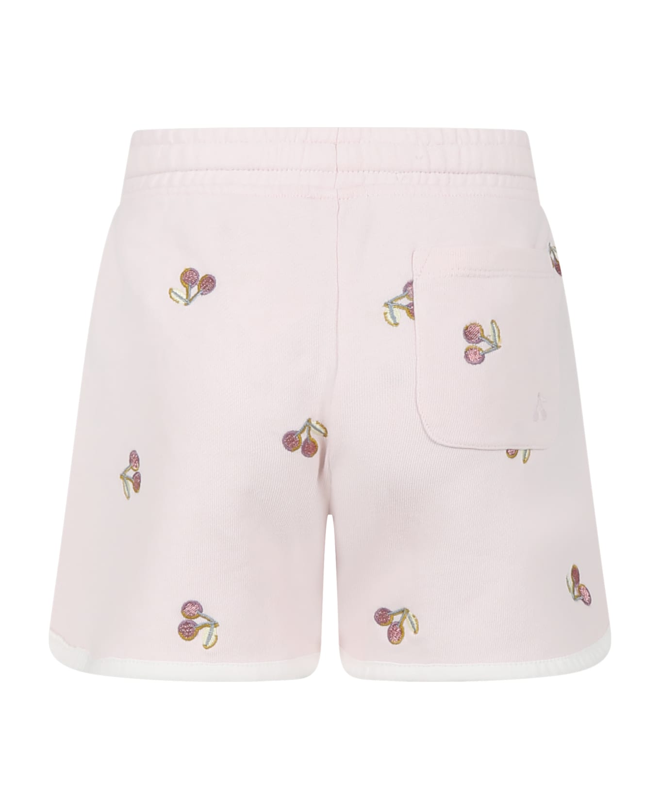 Bonpoint Pink Shorts For Girl With Cherries - Pink