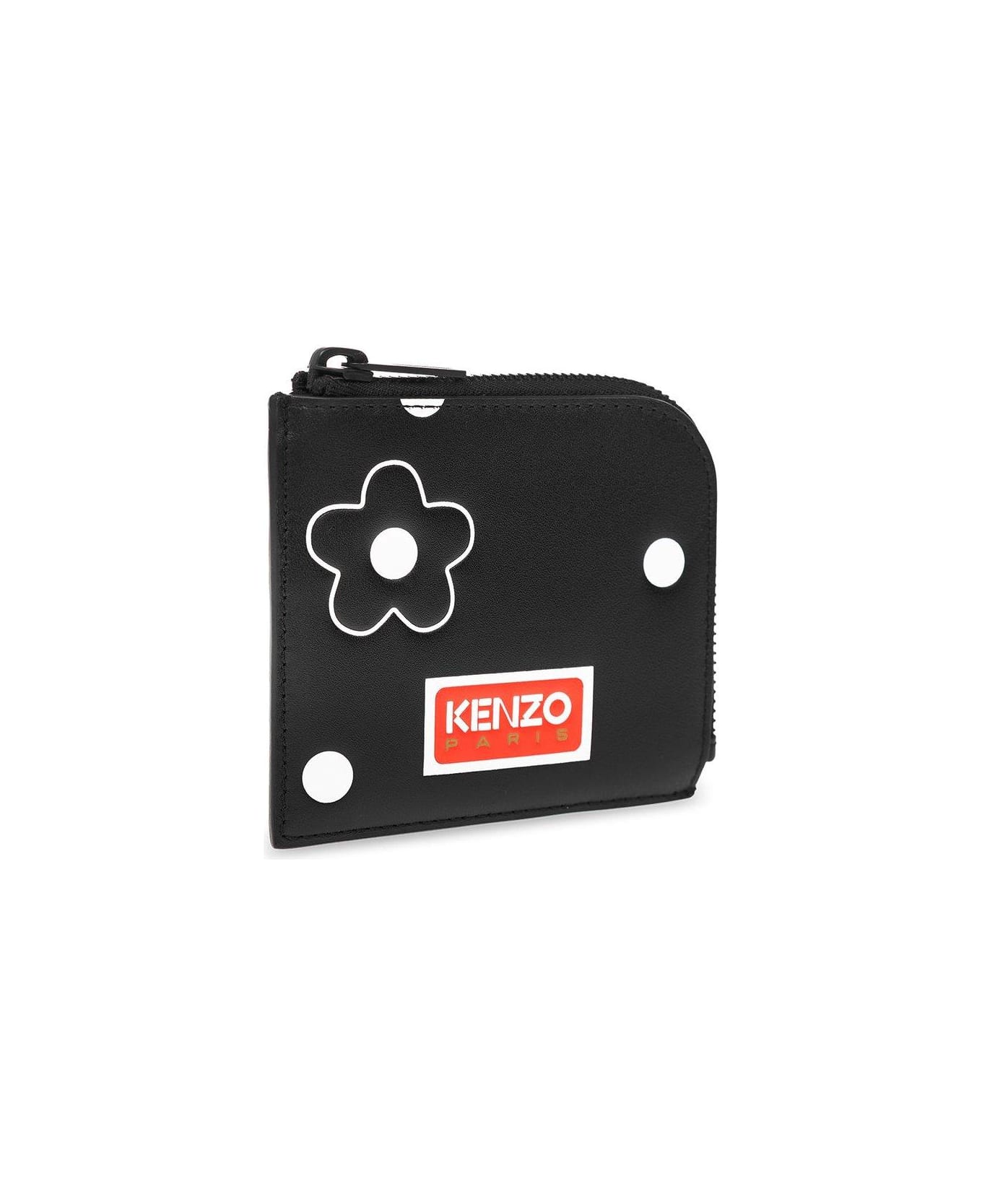 Kenzo Logo Patch Zipped Wallet - Black 財布