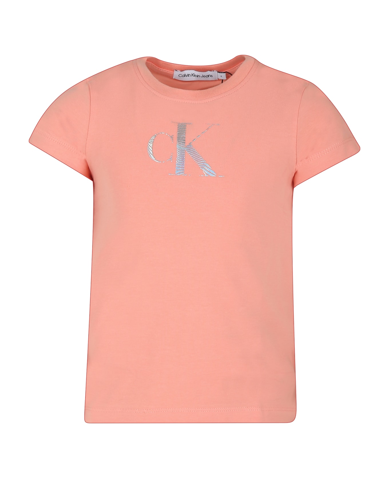 Calvin Klein Pink T-shirt For Girl With Logo - Pink