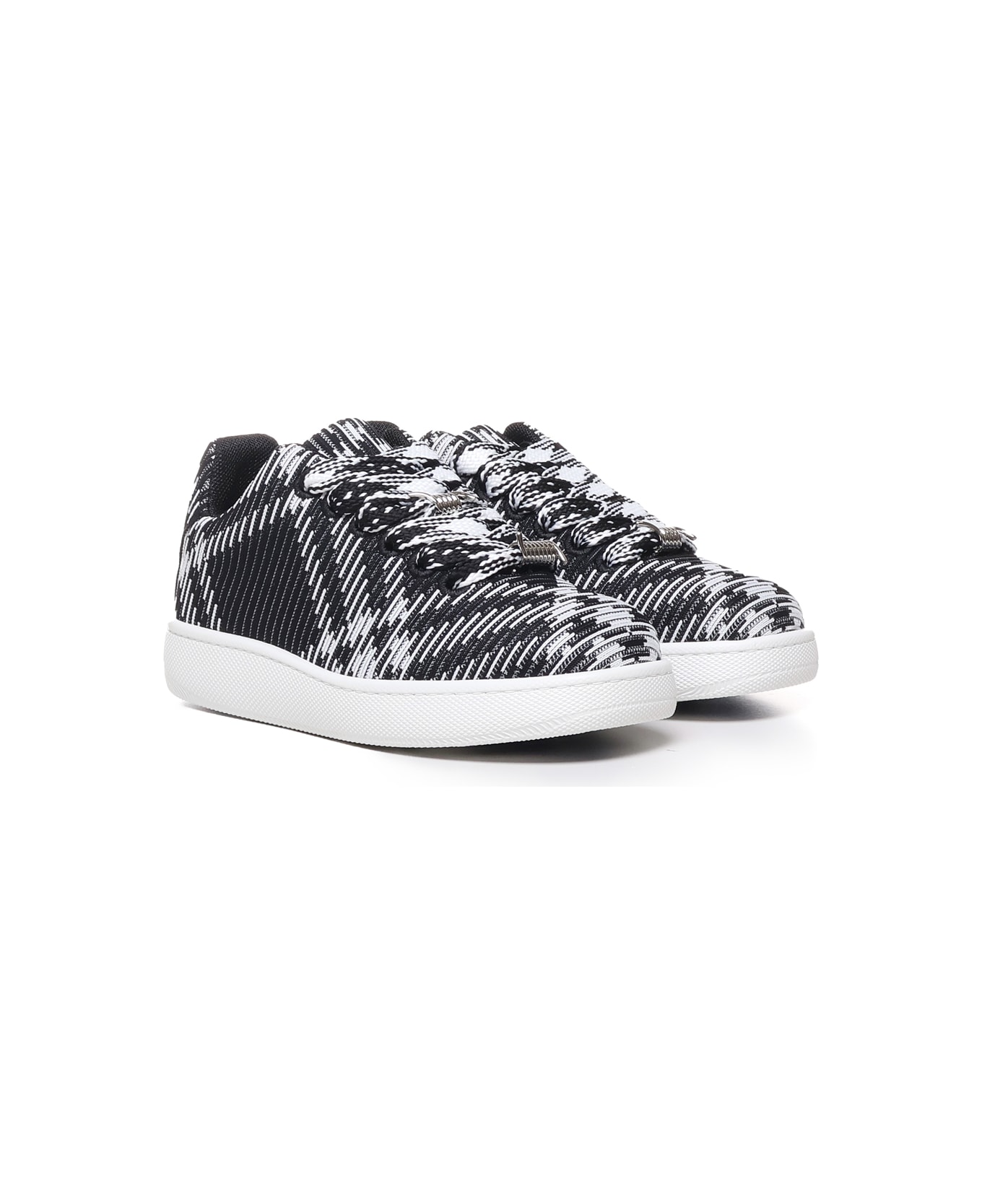 Burberry Box Sneaker With Check Workmanship - Black