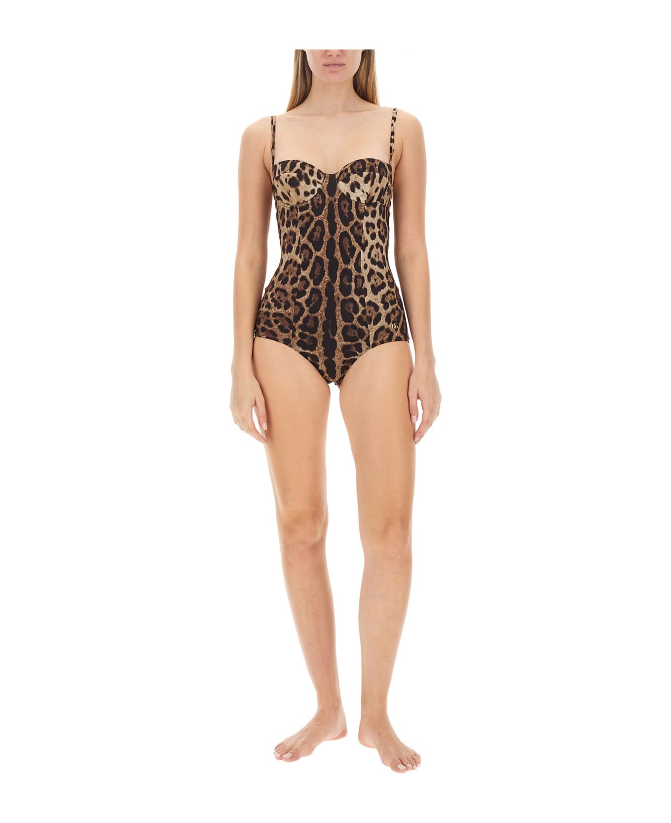 Dolce & Gabbana Animalier One-piece Swimsuit - Natural print 水着