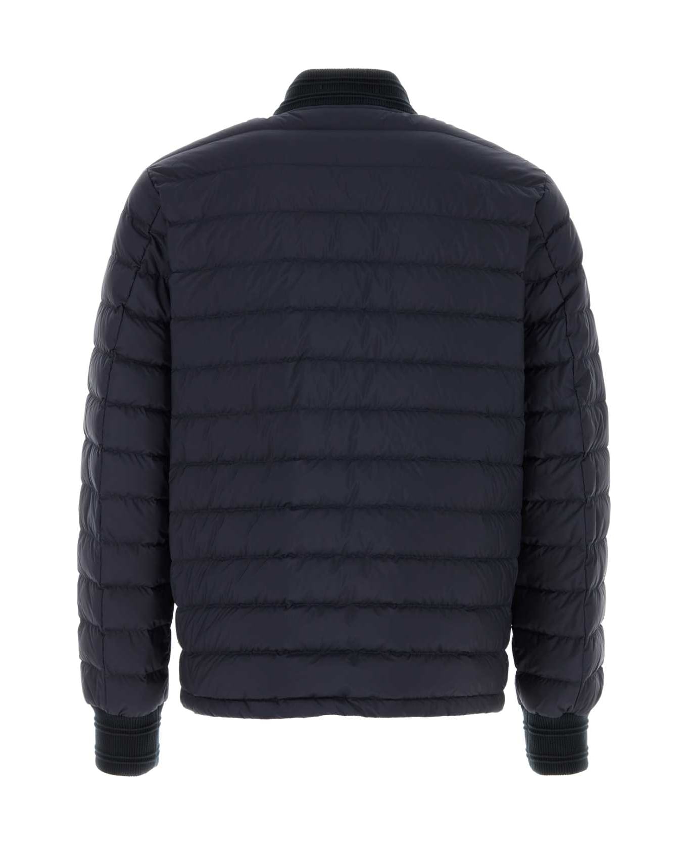 Burberry Navy Blue Nylon Down Jacket - NAVY