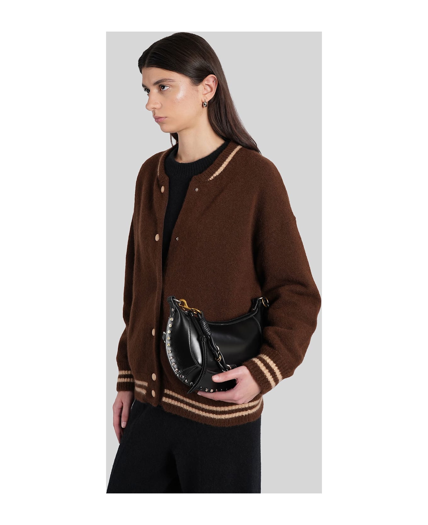 Laneus Bomber Jacket In Brown Cashmere - brown