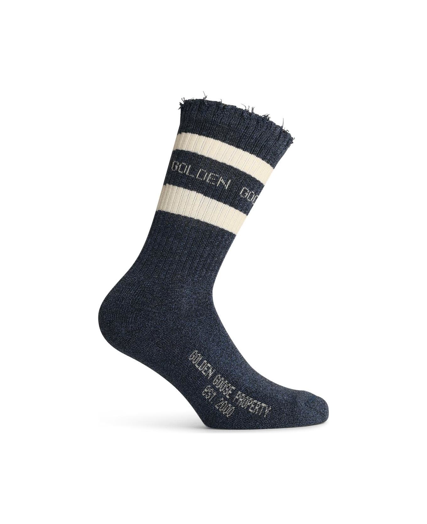 Golden Goose Blue Cotton Socks - Blue 靴下