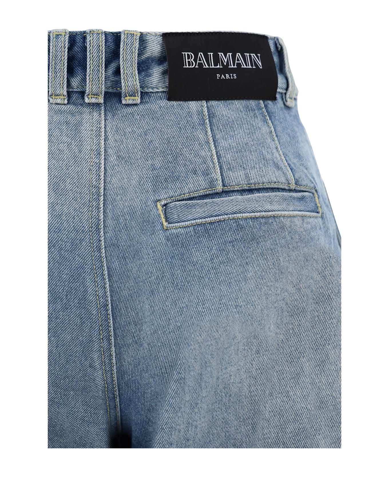 Balmain Pleated Jeans - Bleu Jean Clair