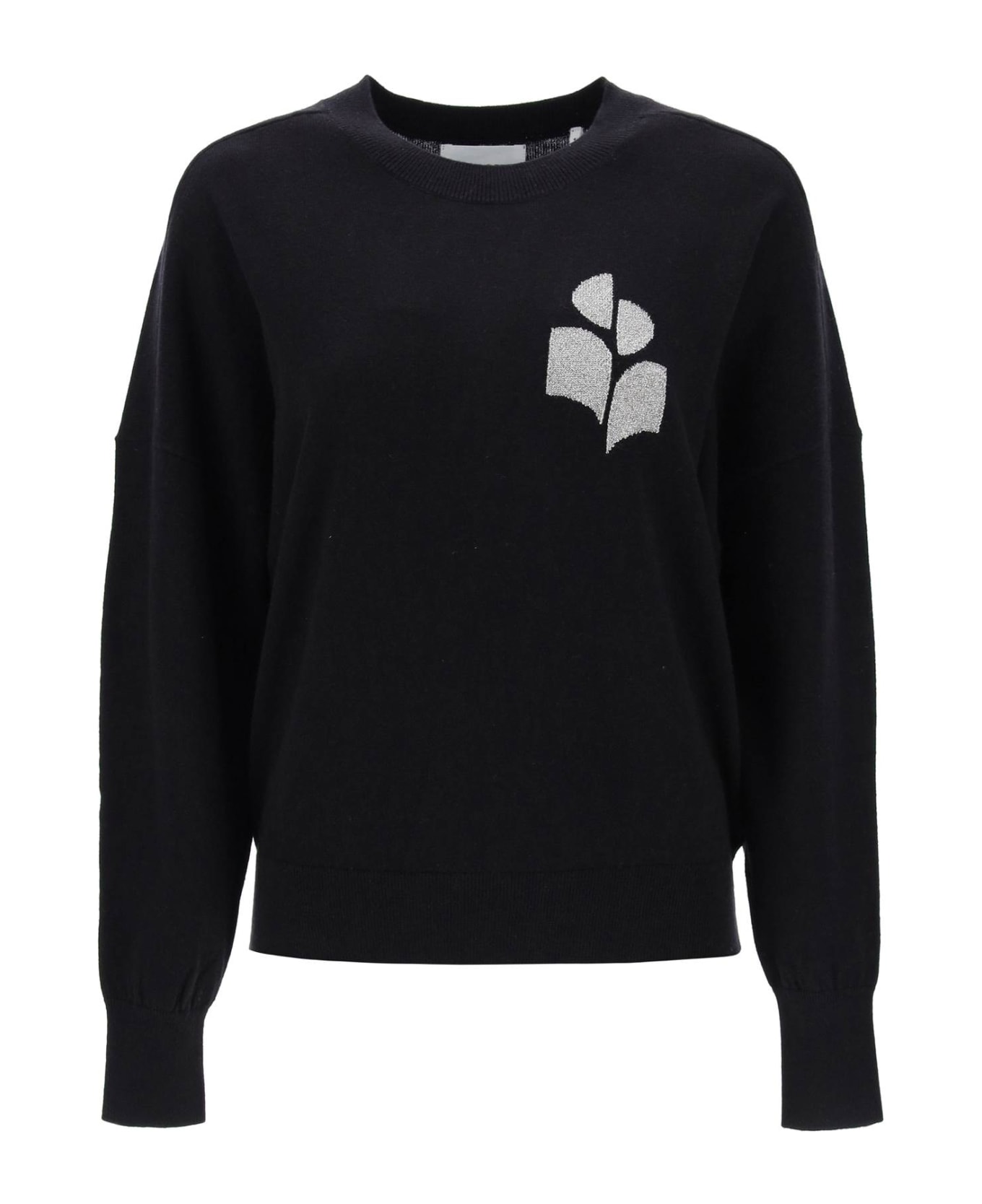 Marant Étoile Marisans Sweater With Lurex Logo Intarsia - BLACK SILVER (Black)