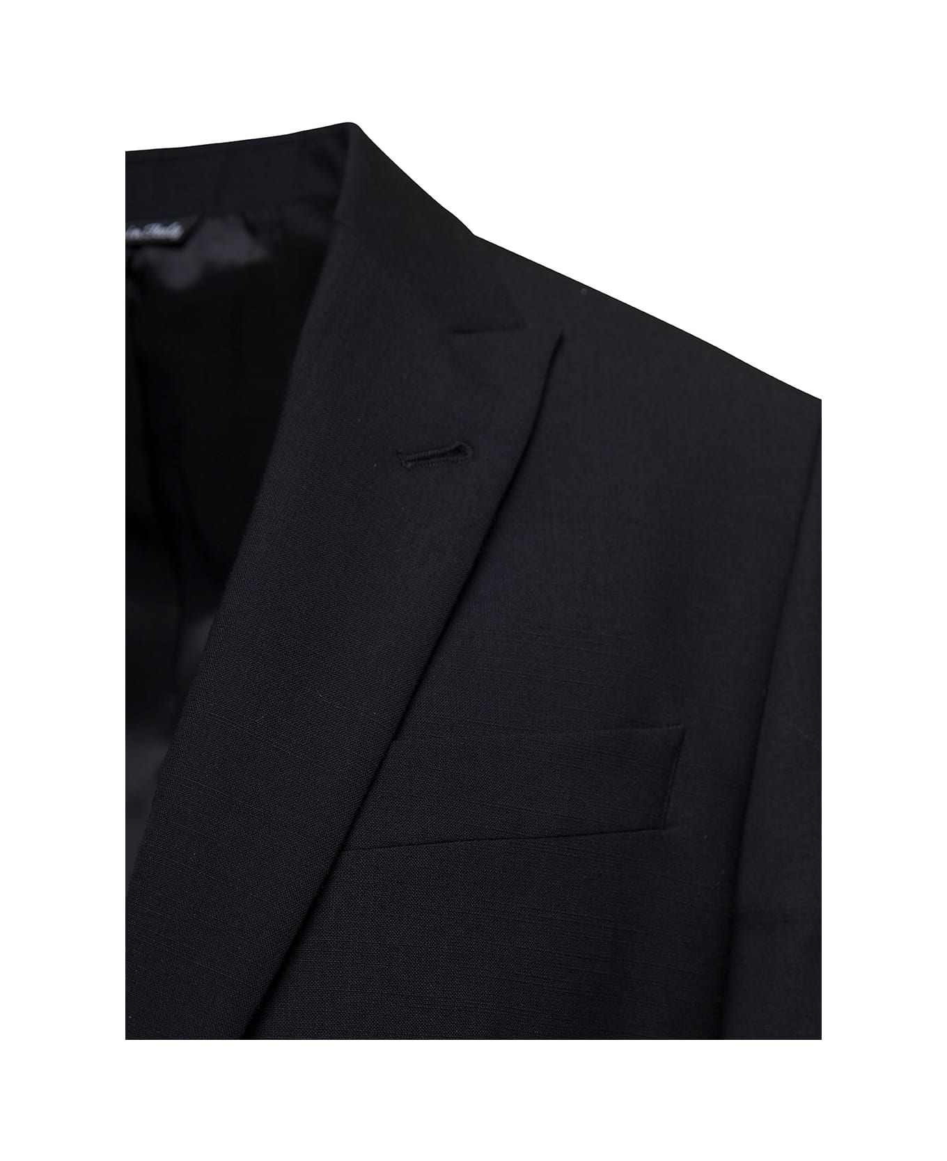 Reveres 1949 Single-breasted Suit In Black Wool Blend Man - Black