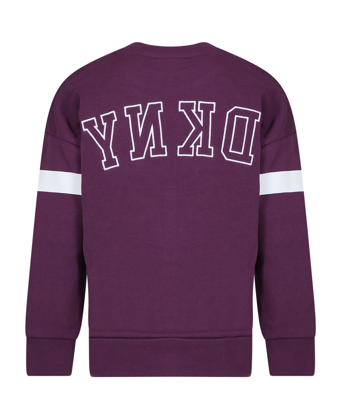 DKNY Purple Sweatshirt For Girl With Logo - Violet ニットウェア＆スウェットシャツ
