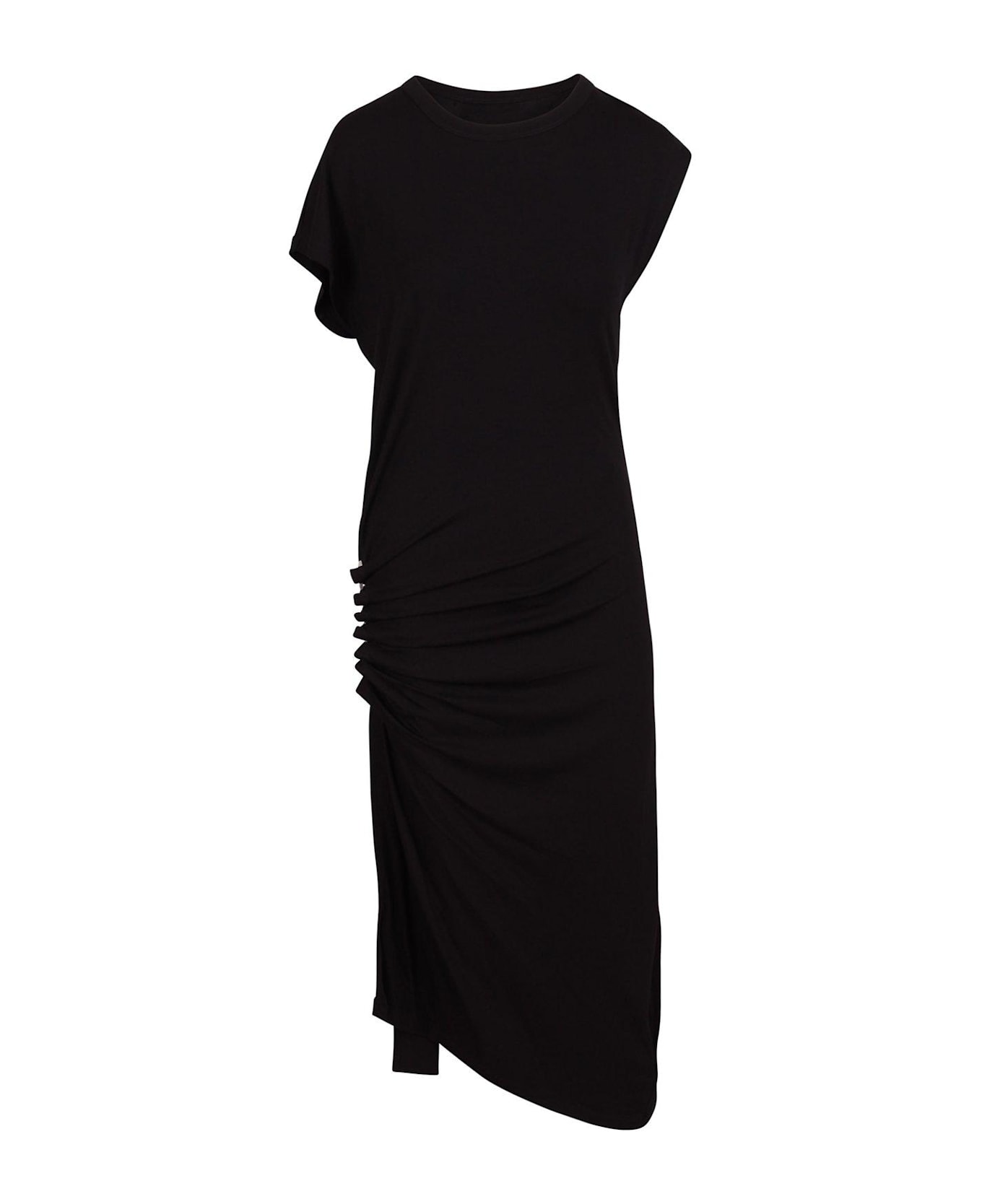 Paco Rabanne Draped Pression Jersey Dress - Black