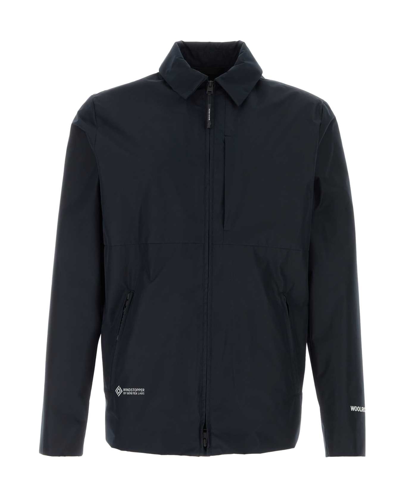 Woolrich Navy Blue Polyester Gore-tex Windbreaker - MELTONBLUE