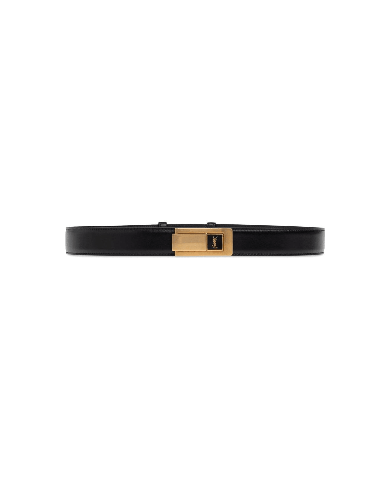 Saint Laurent Charnier Buckle Belt - NERONERO