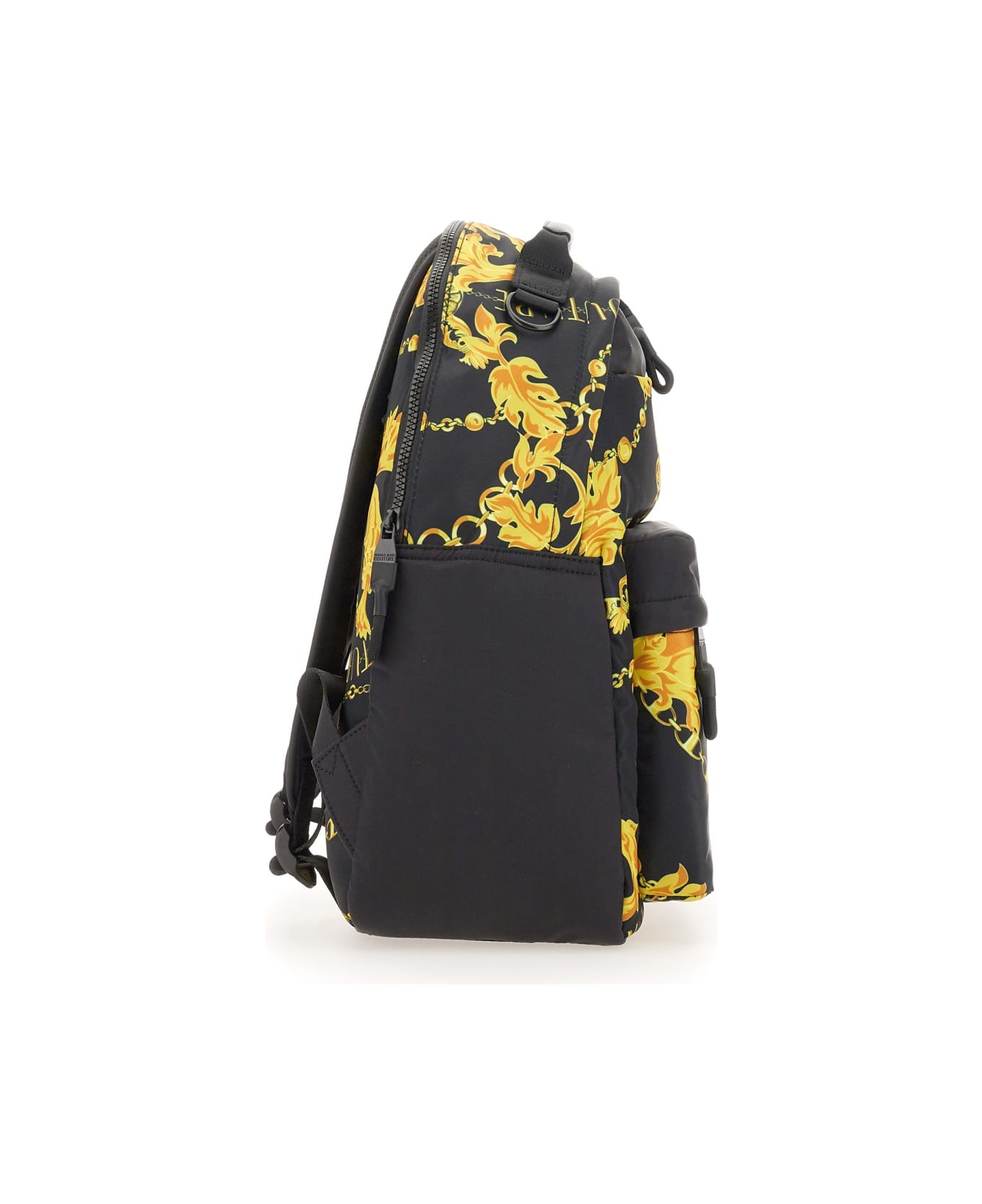 Versace Jeans Couture Chain Couture Nylon Print Backpack - Black バックパック