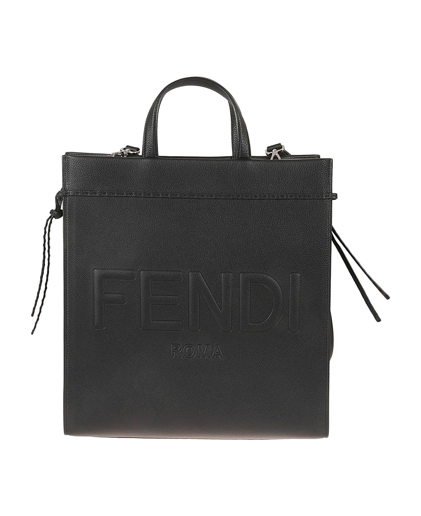 Fendi Go To Shopper Crossbody Bag - Black/Palladio
