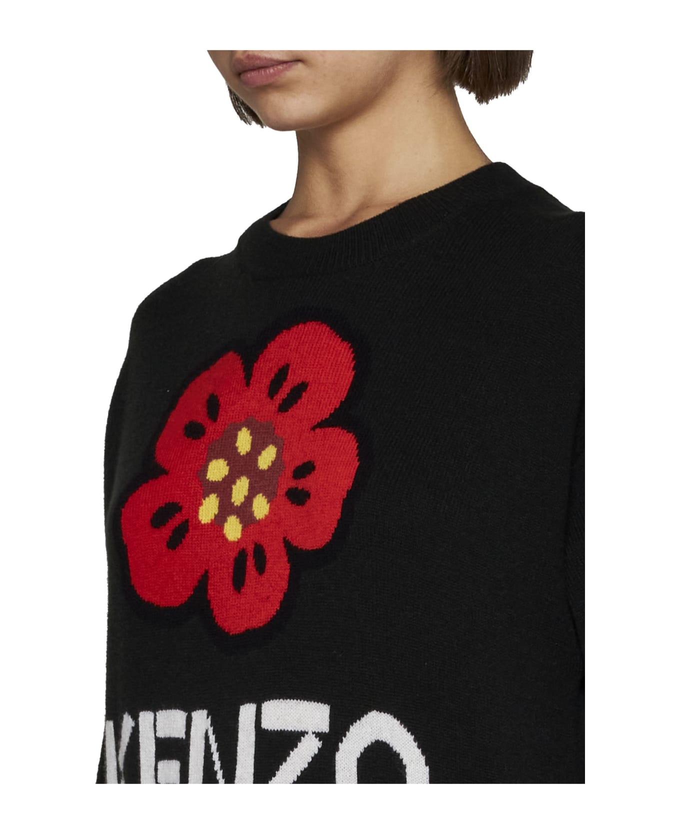 Kenzo Boke Flower Crew Neck Sweater - Black