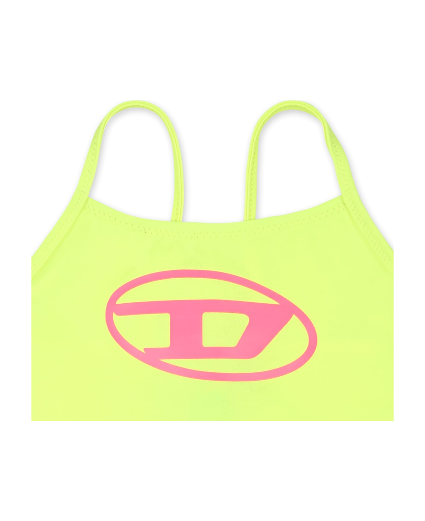 Diesel Yellow Swimsuit For Baby Girl With Logo - Yellow