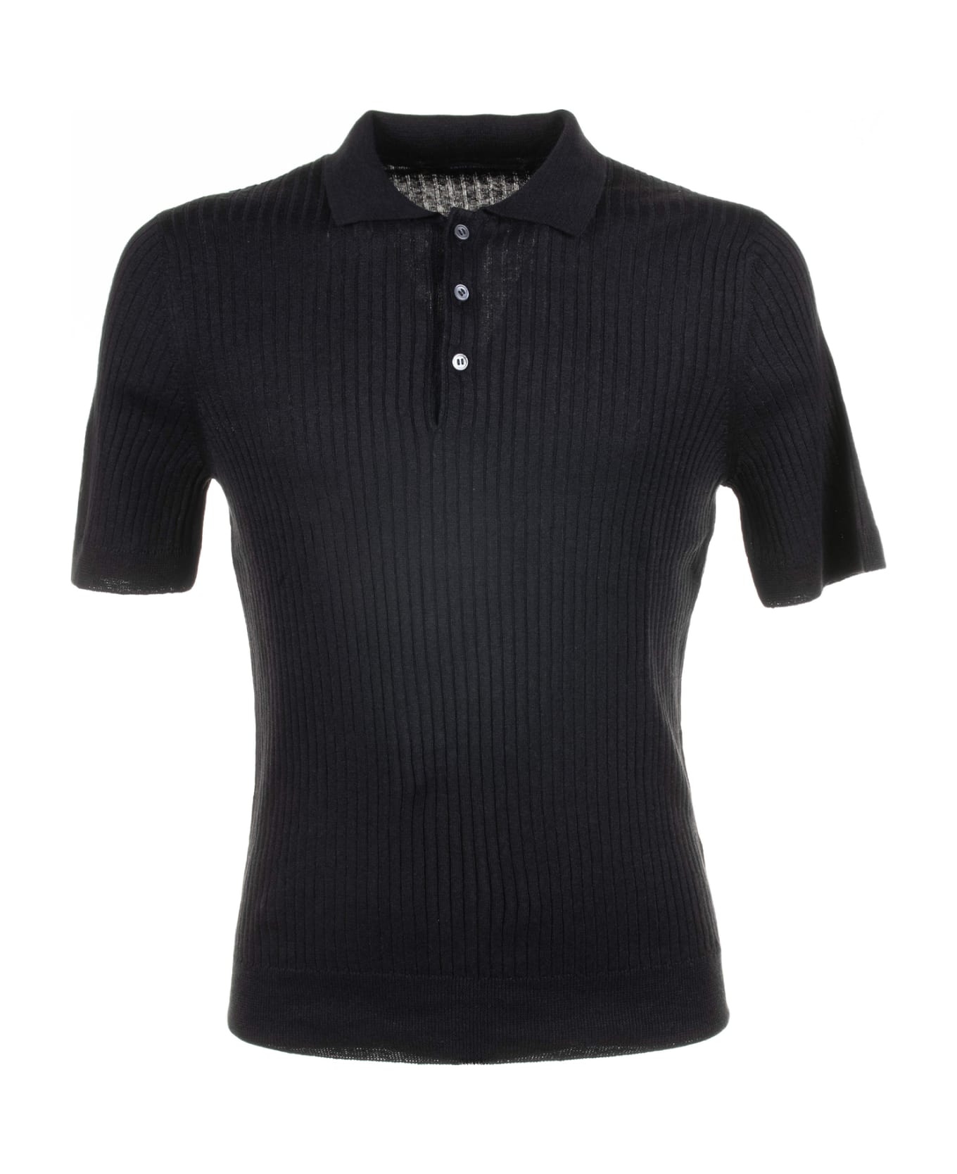 Tagliatore Black Short-sleeved Polo Shirt - NERO