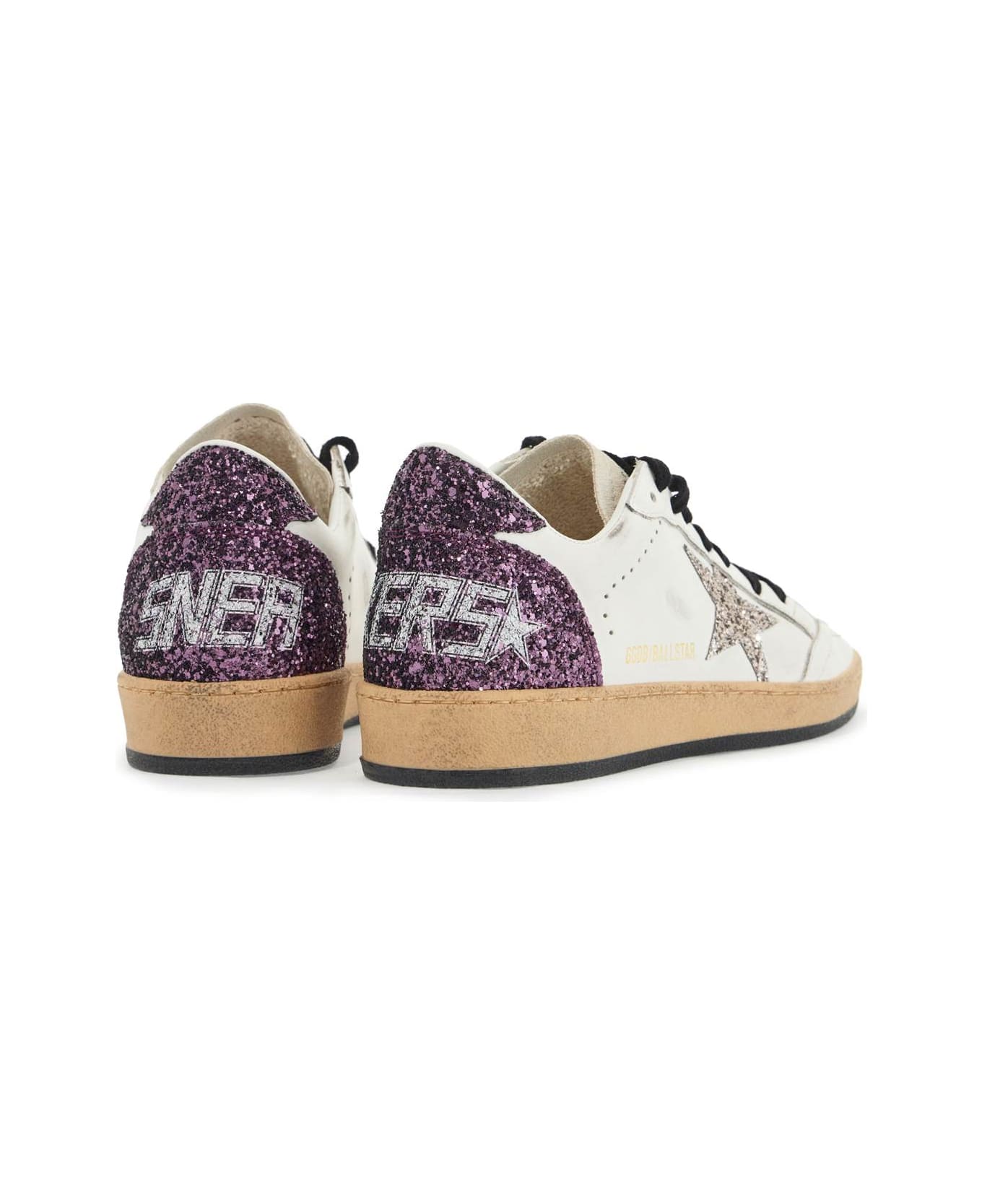 Golden Goose Glittery Ball Star Sne - White