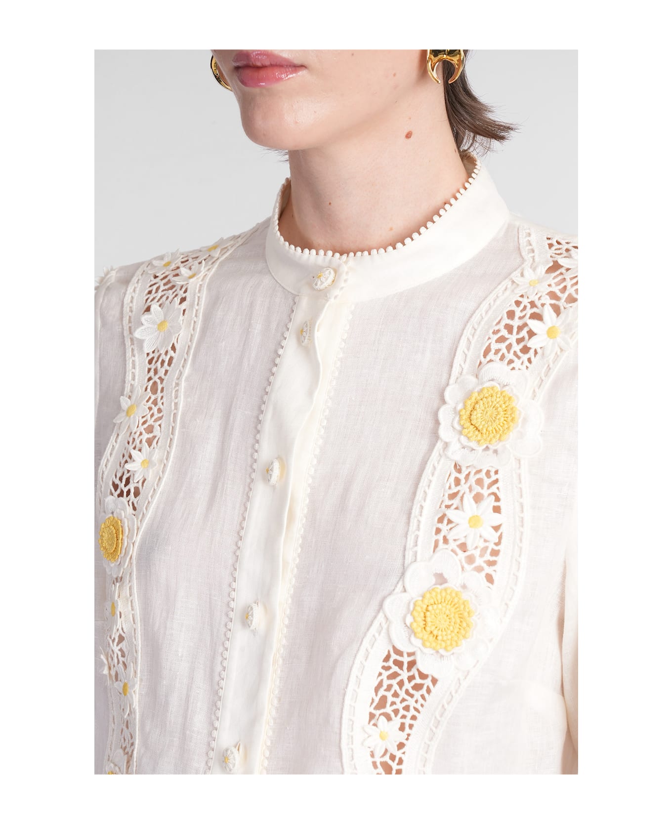 Zimmermann Shirt In Beige Linen - beige