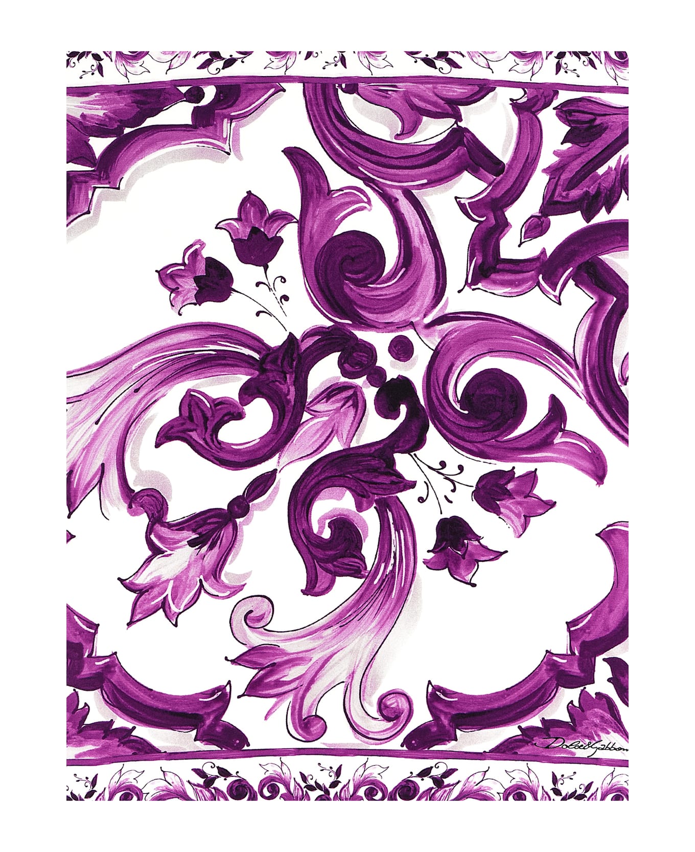 Dolce 
Gabbana 
maiolica
 Print Scarf - Purple