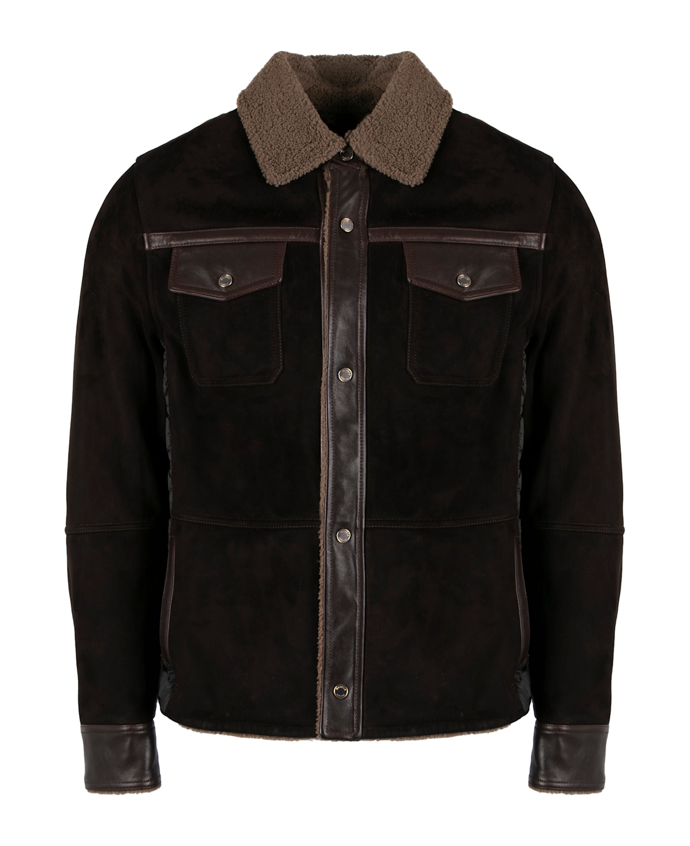 Moorer Duilio Suede Jacket - brown