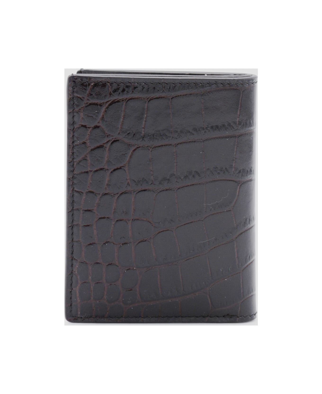 Tom Ford Dark Brown Leather Card Holder - Brown