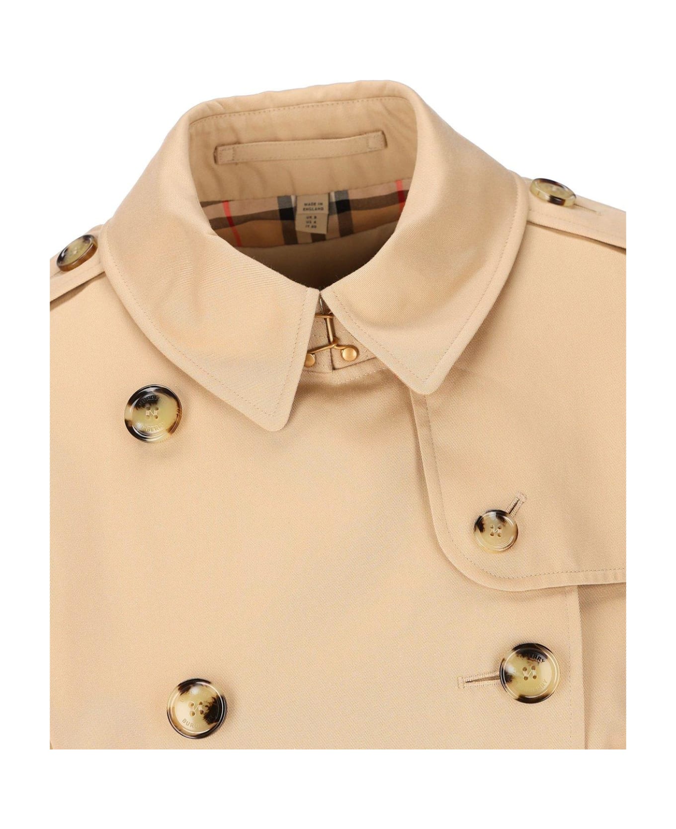 Burberry Double Breasted Belted-waist Coat - Beige