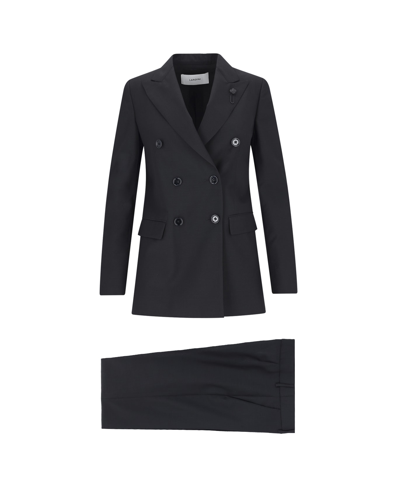 Lardini Double-breasted Suit - Black  