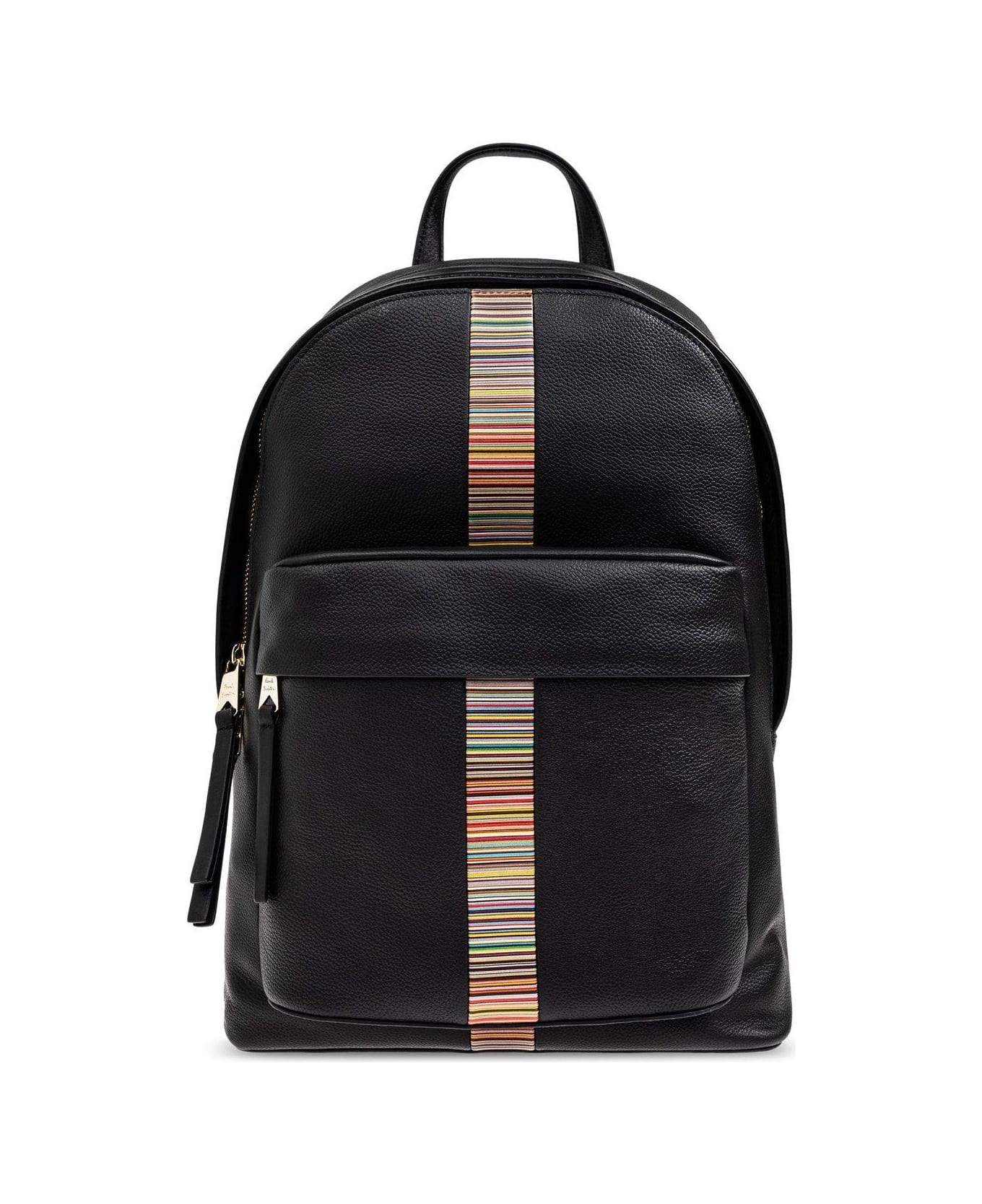 Paul Smith Leather Backpack - BLACK