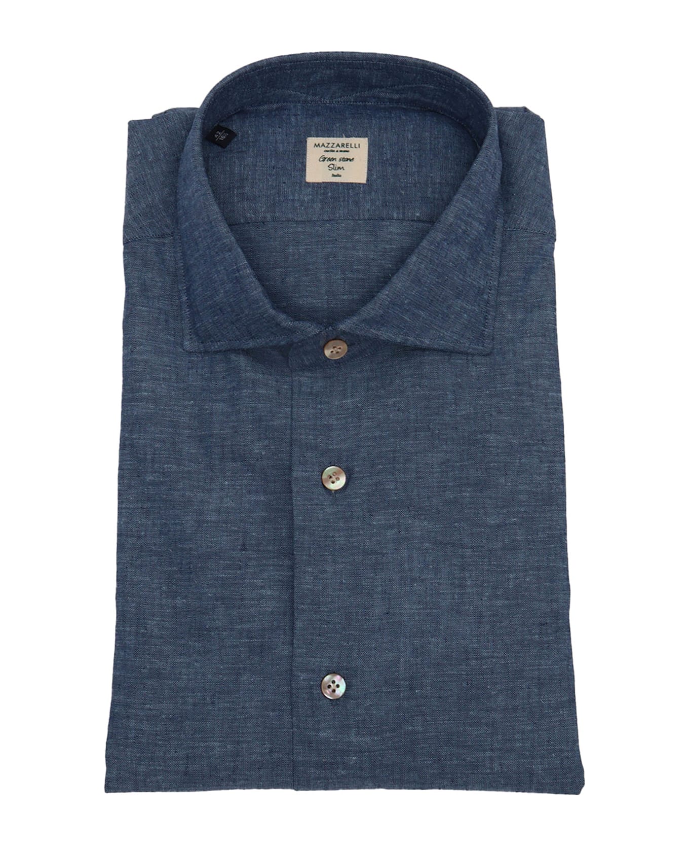 Mazzarelli Linen Blend Shirt In Blue - BLUE