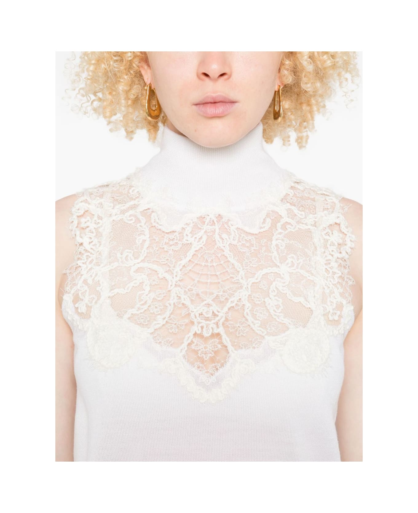 Ermanno Scervino Wool Blend Tank Top - White