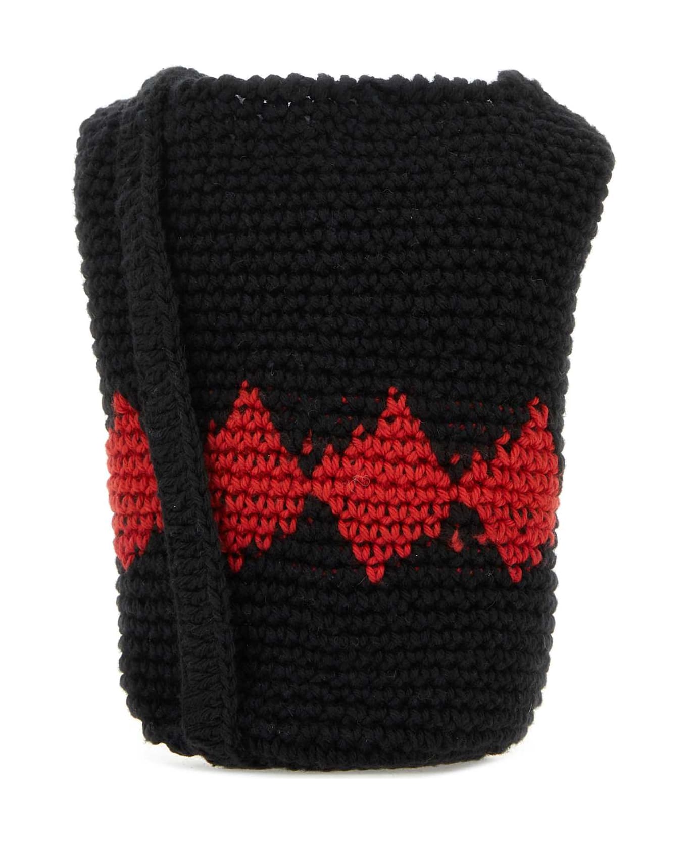 Gimaguas Black Crochet Rombo Crossbody Bag - BLACK ショルダーバッグ