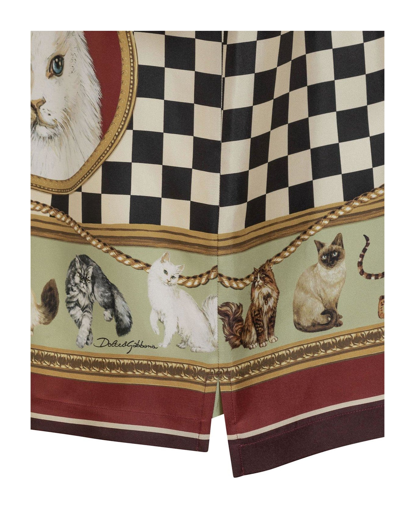 Dolce & Gabbana Cat Printed Short-sleeved Shirt - MultiColour