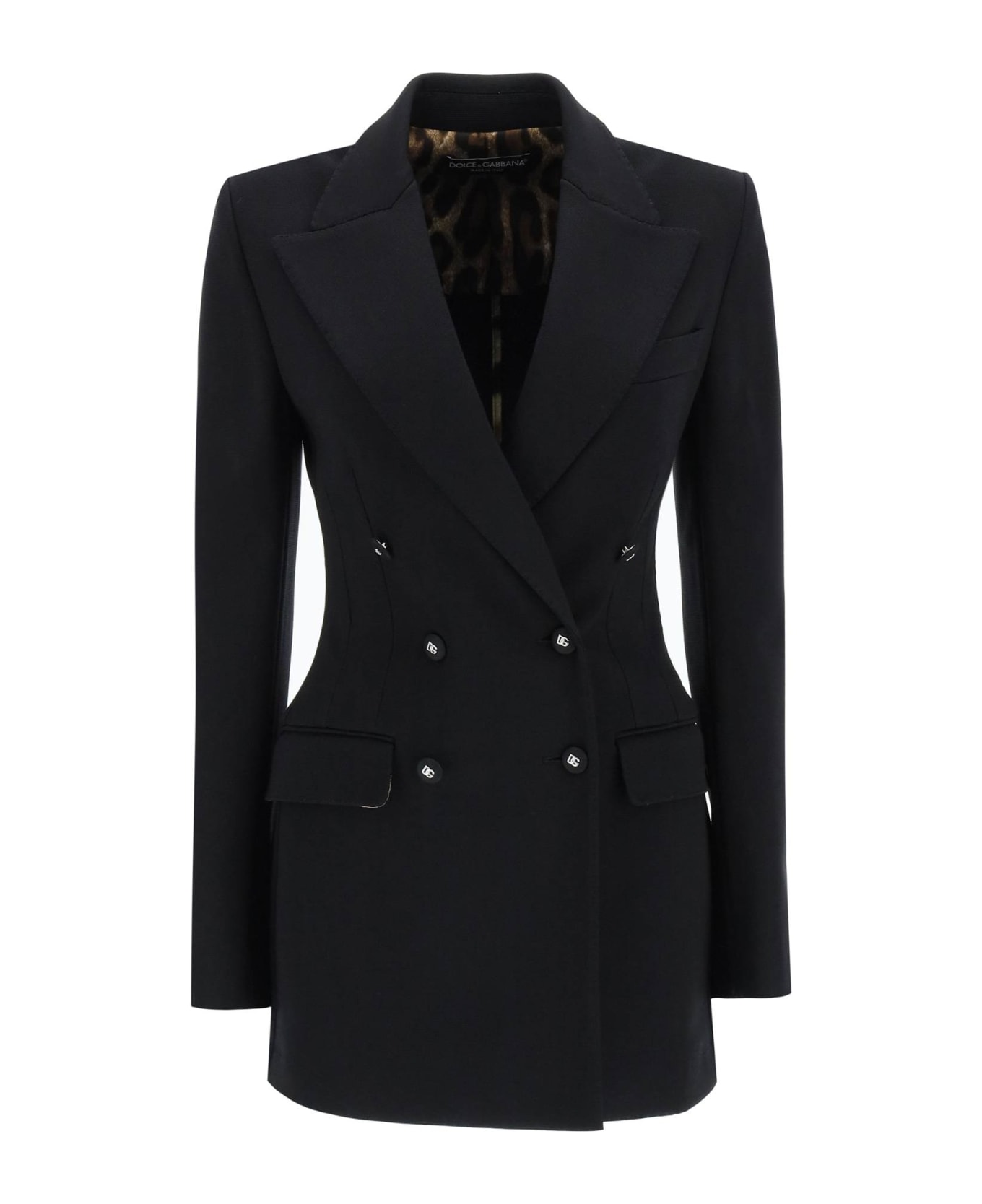 Dolce & Gabbana Double-breasted Milano Rib Jacket - Black コート