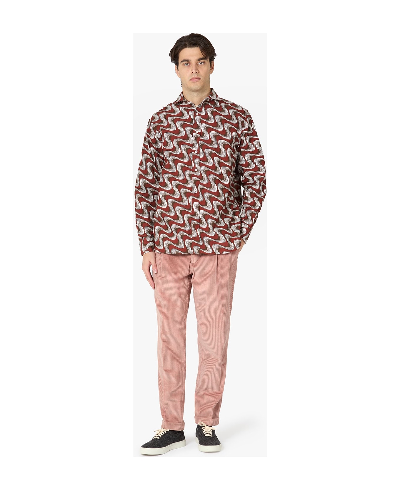 doppiaa Aalassio French Collar Printed Shirt