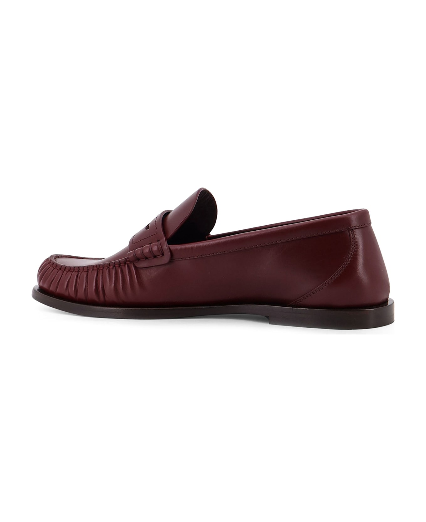 Saint Laurent Laurent 05 Moc Leather Loafers - VENDOME RED