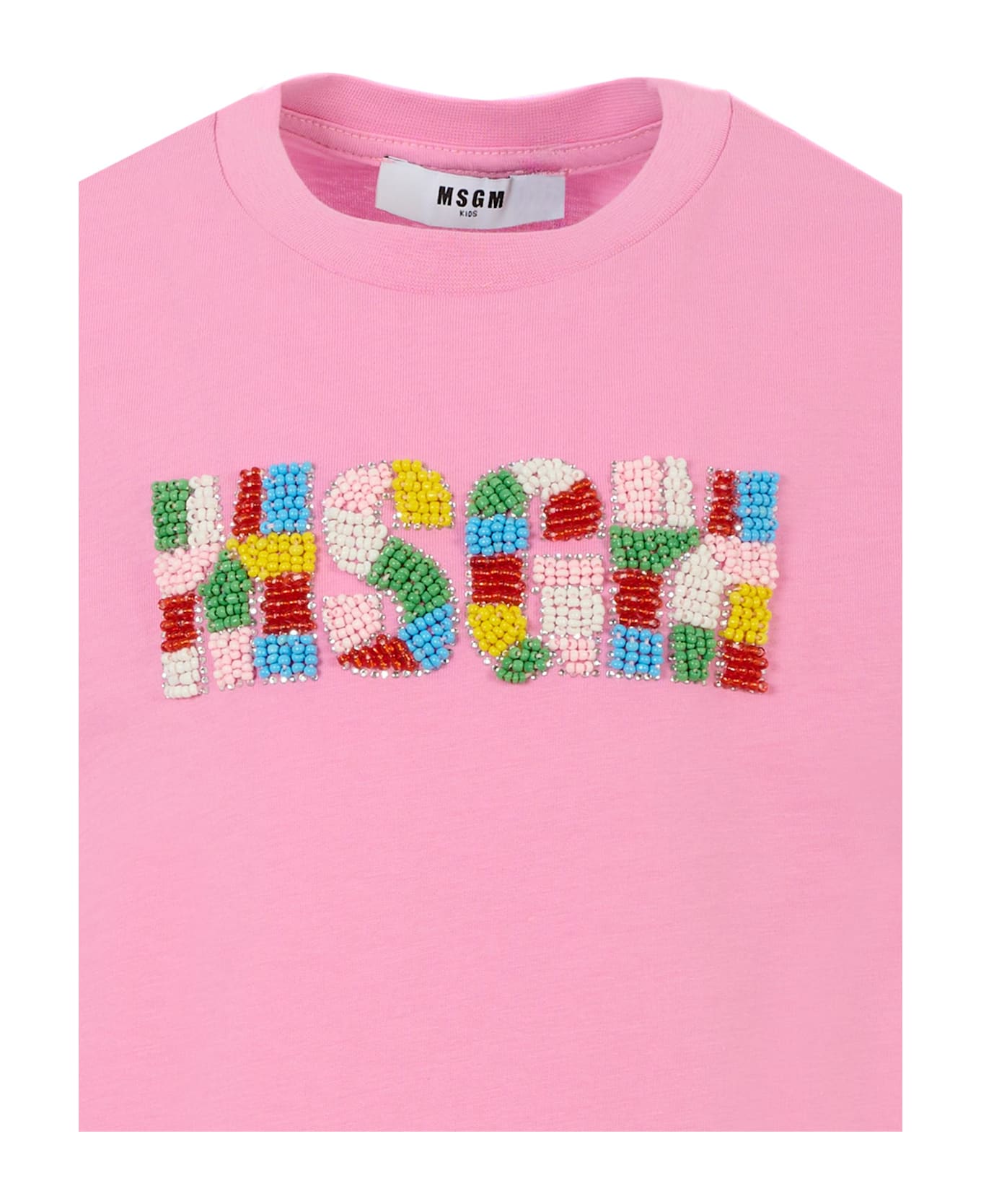 MSGM Pink T-shirt For Girl With Logo - Pink