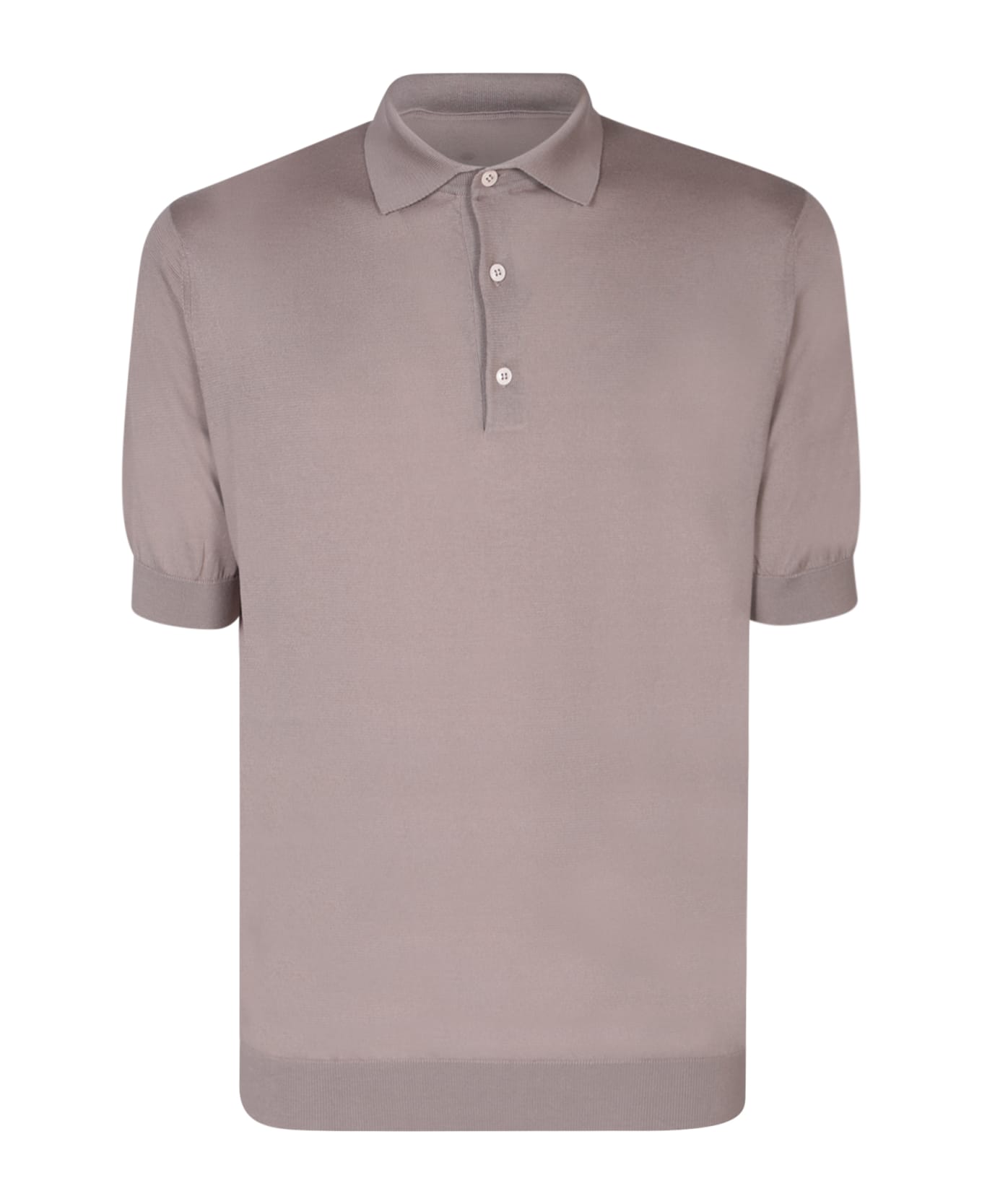 Lardini Taupe Cotton Polo Shirt - Beige
