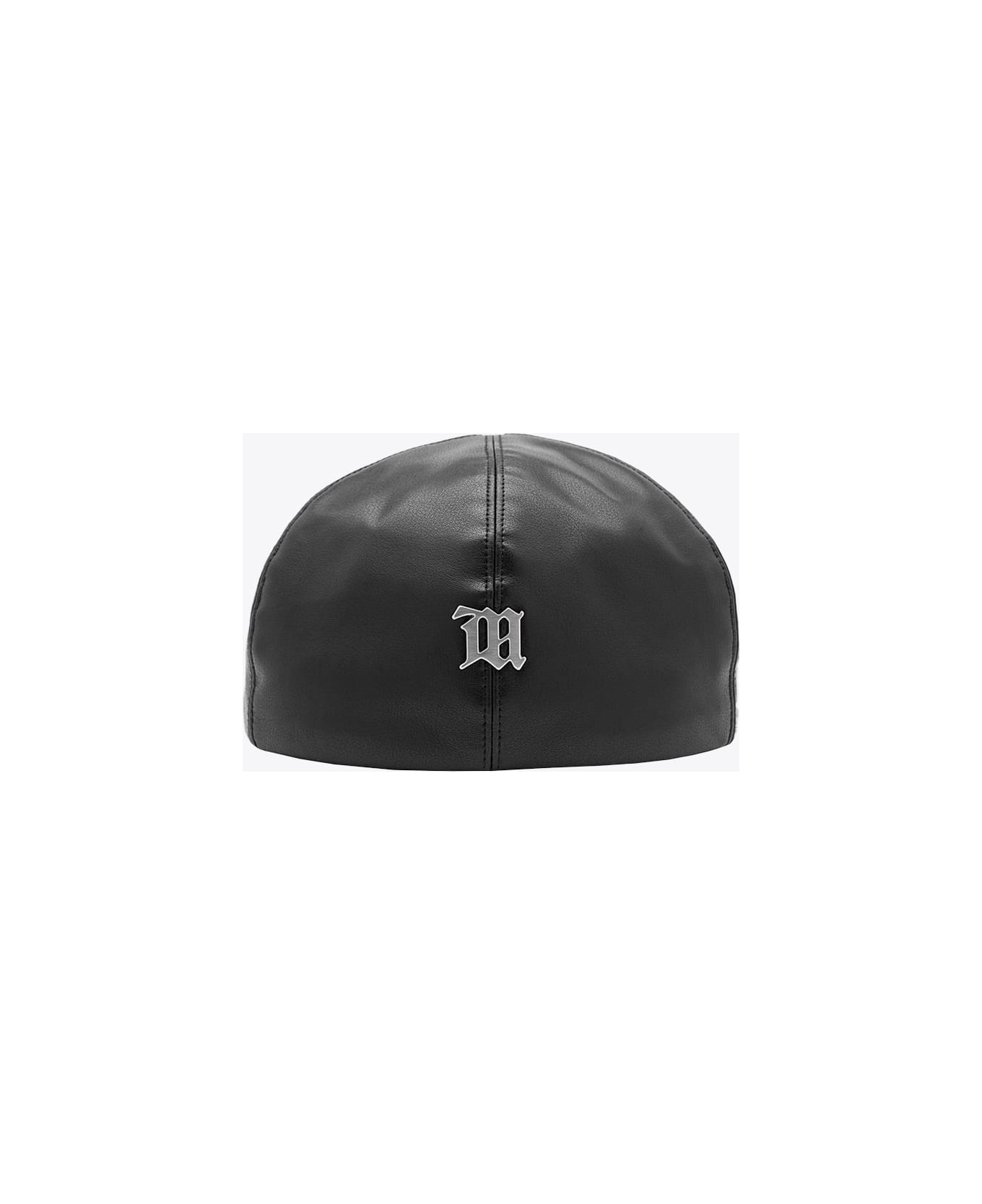 MISBHV 1997 Cannes Flat Cap Black vegan leather flat cap - 1997 Cannes flat cap - Nero