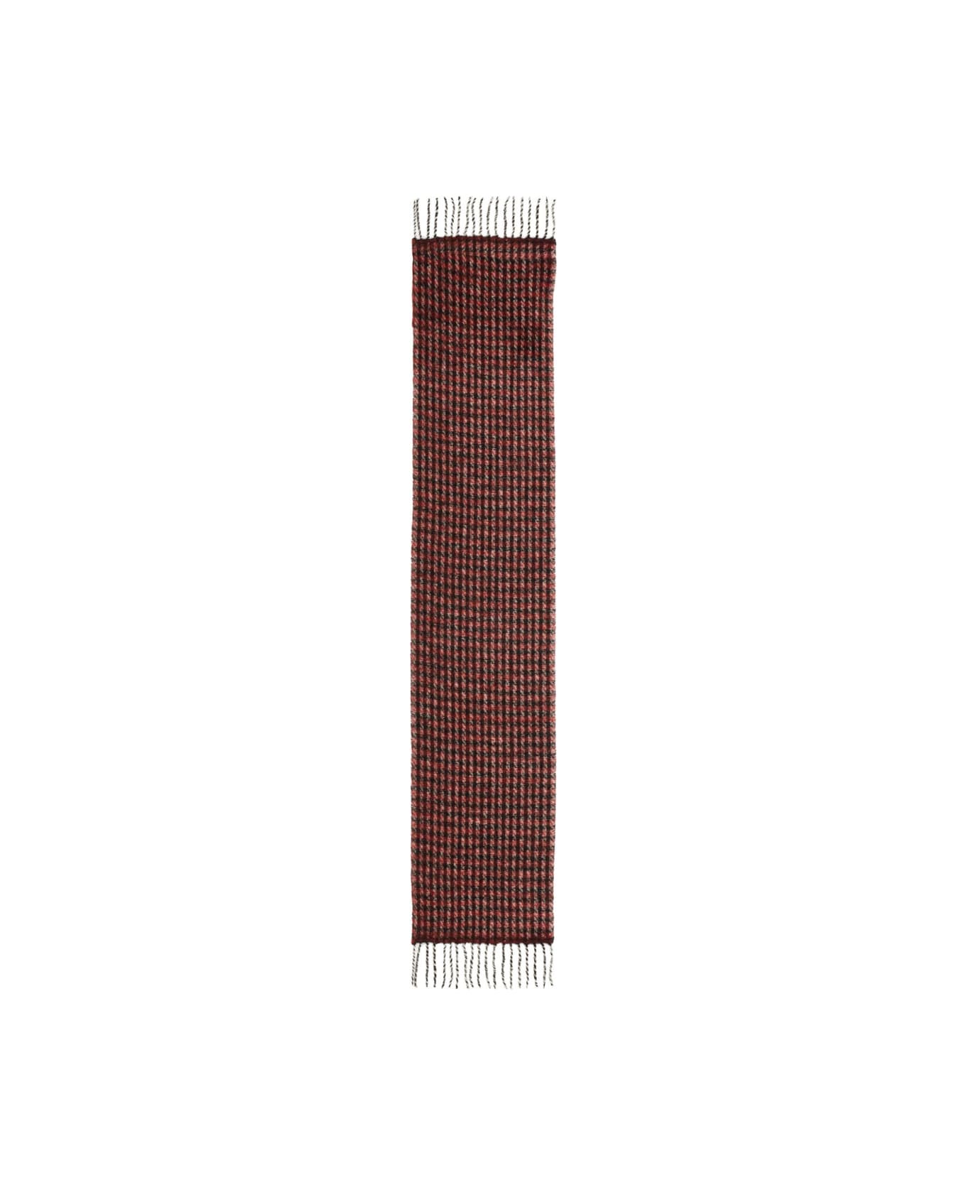 Ganni Plaid Scarf - RED