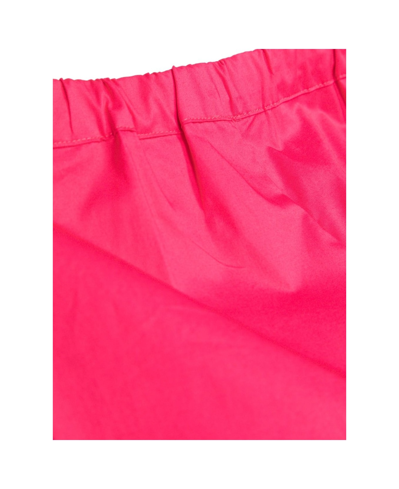 Il Gufo Stretch Cotton Poplin Set In Pink And Carmine Red - Red