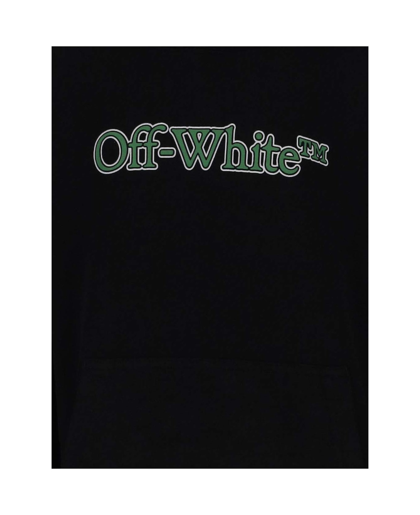 Off-White Cotton Sweatshirt With Logo - BLACK GREEN
