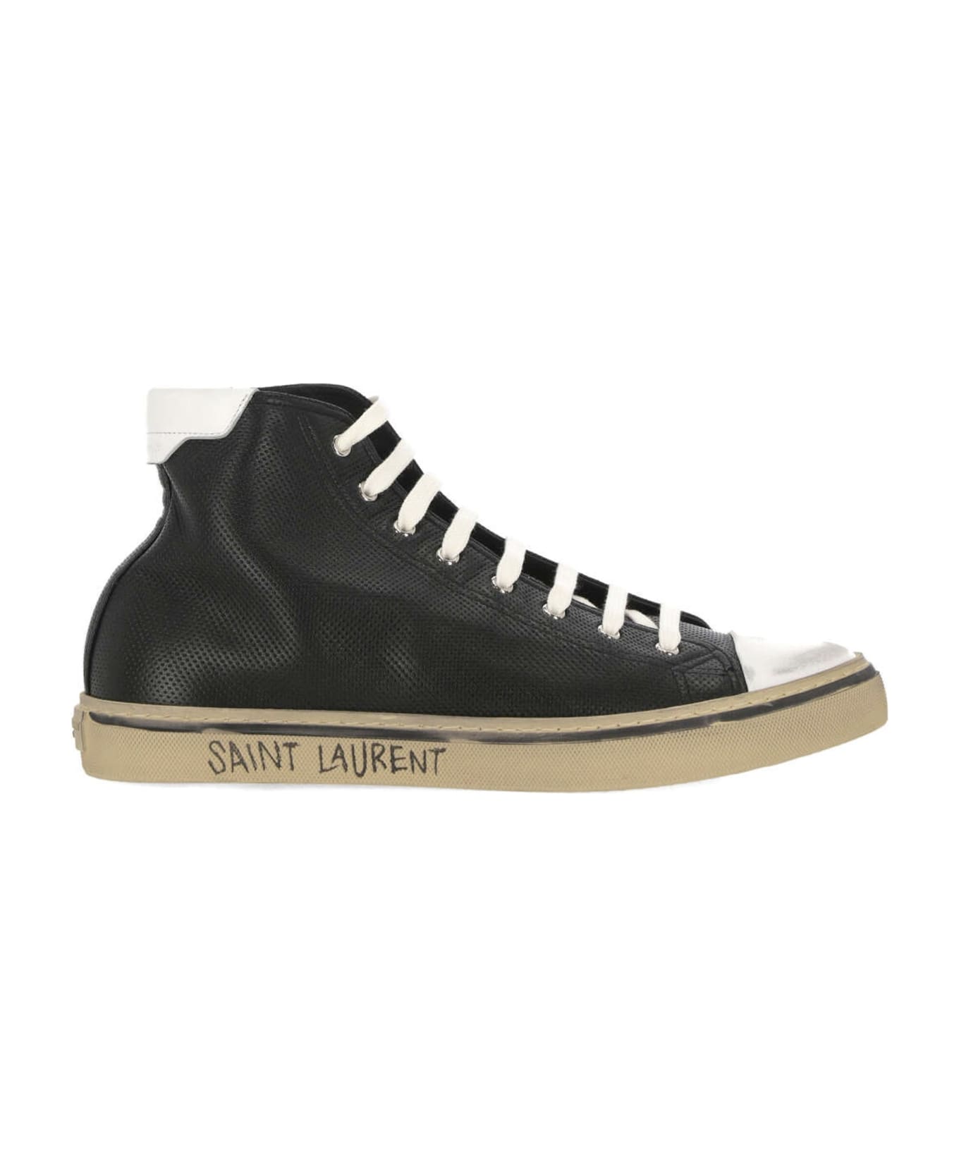 Saint Laurent Malibu Leather Sneakers - Black