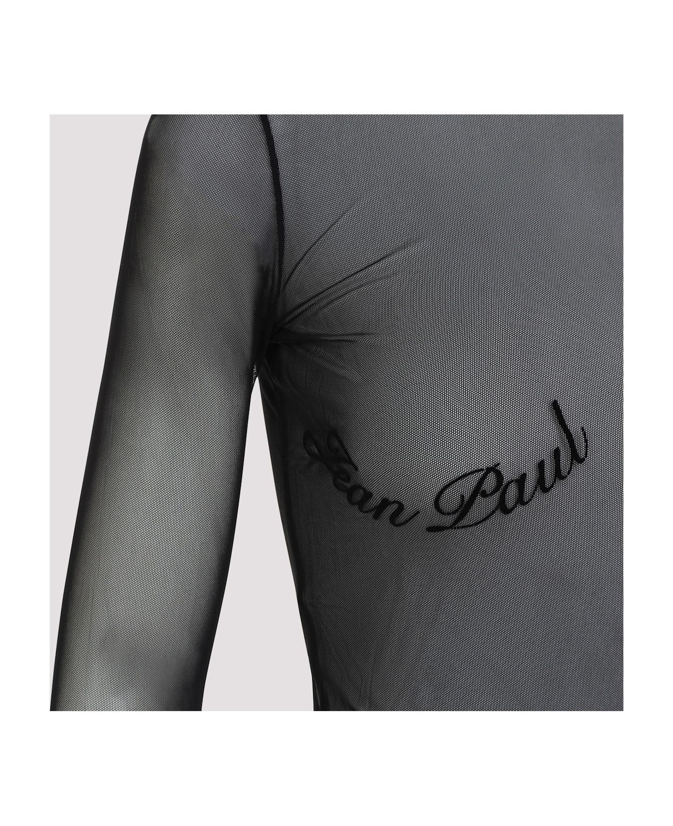 Jean Paul Gaultier Top With Velvet Flock "" - Black