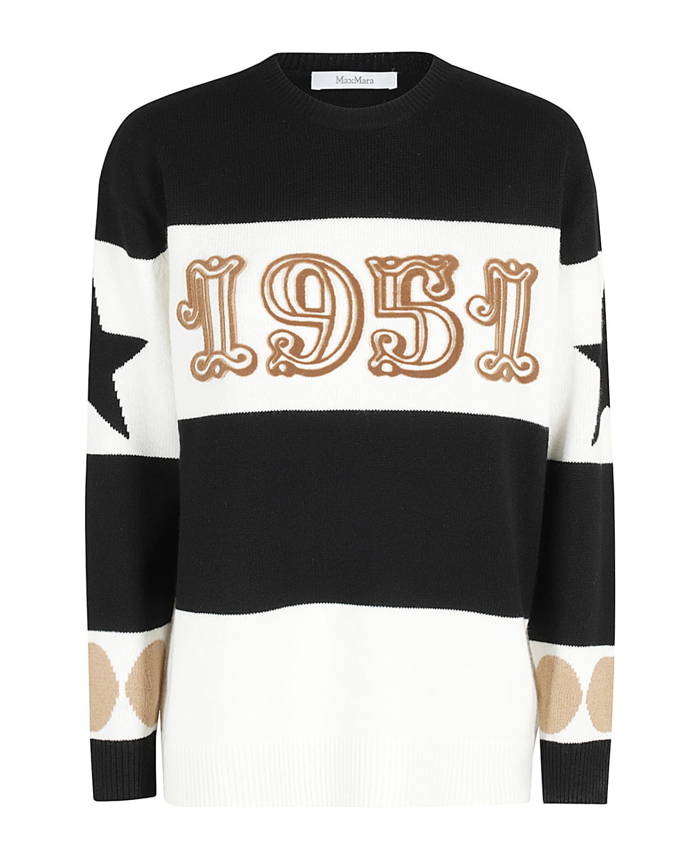 Max Mara Star Patterned Crewneck Jumper - Black