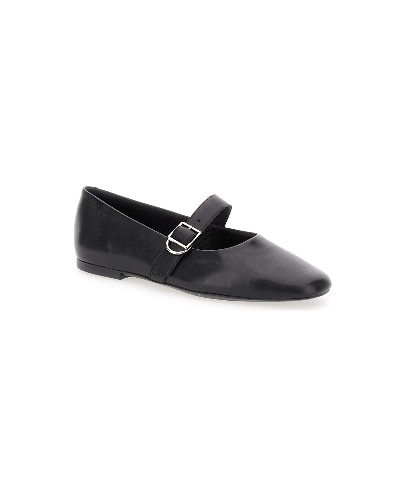 Vagabond 'jolin' Black Ballet Flats With Strap In Smooth Leather Woman - Black