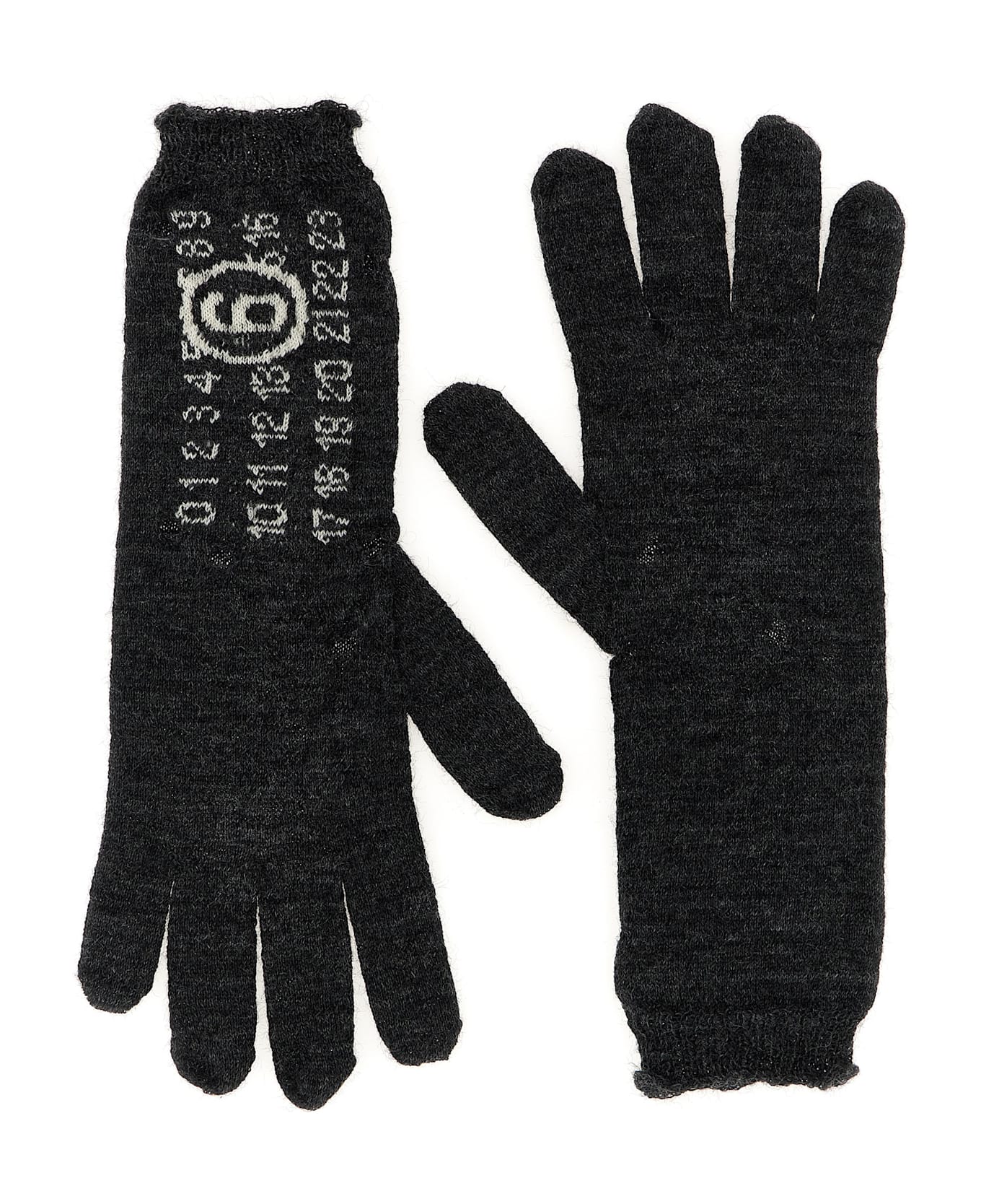 MM6 Maison Margiela 
numeric Signature Mm6
 Gloves - Gray