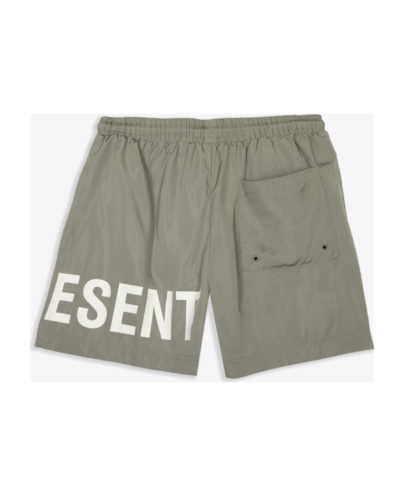 REPRESENT Swim Short Khaki green nylon swim shorts with logo - Swim Shorts - Cachi