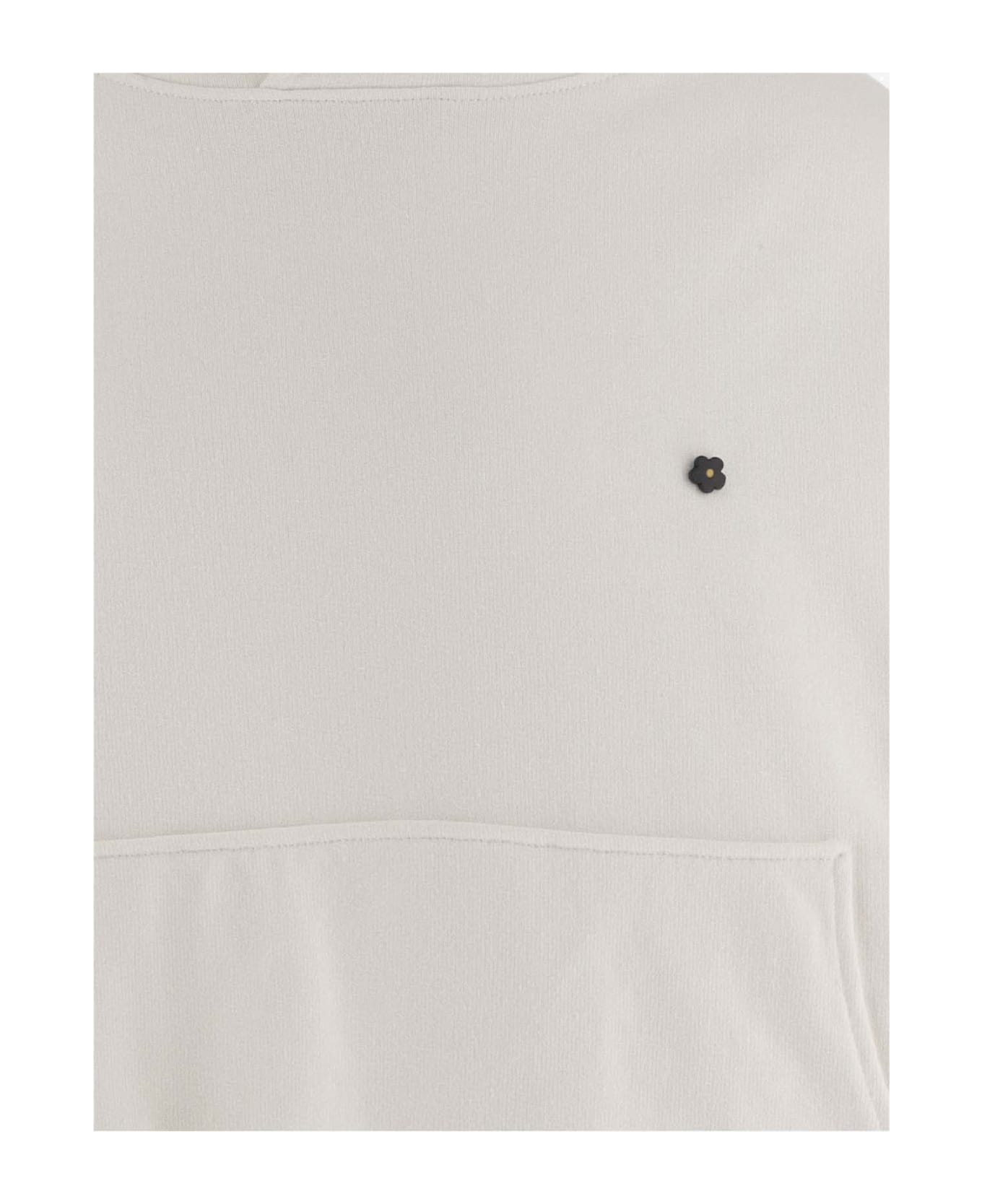 A Paper Kid Cotton Sweatshirt With Logo - Crema