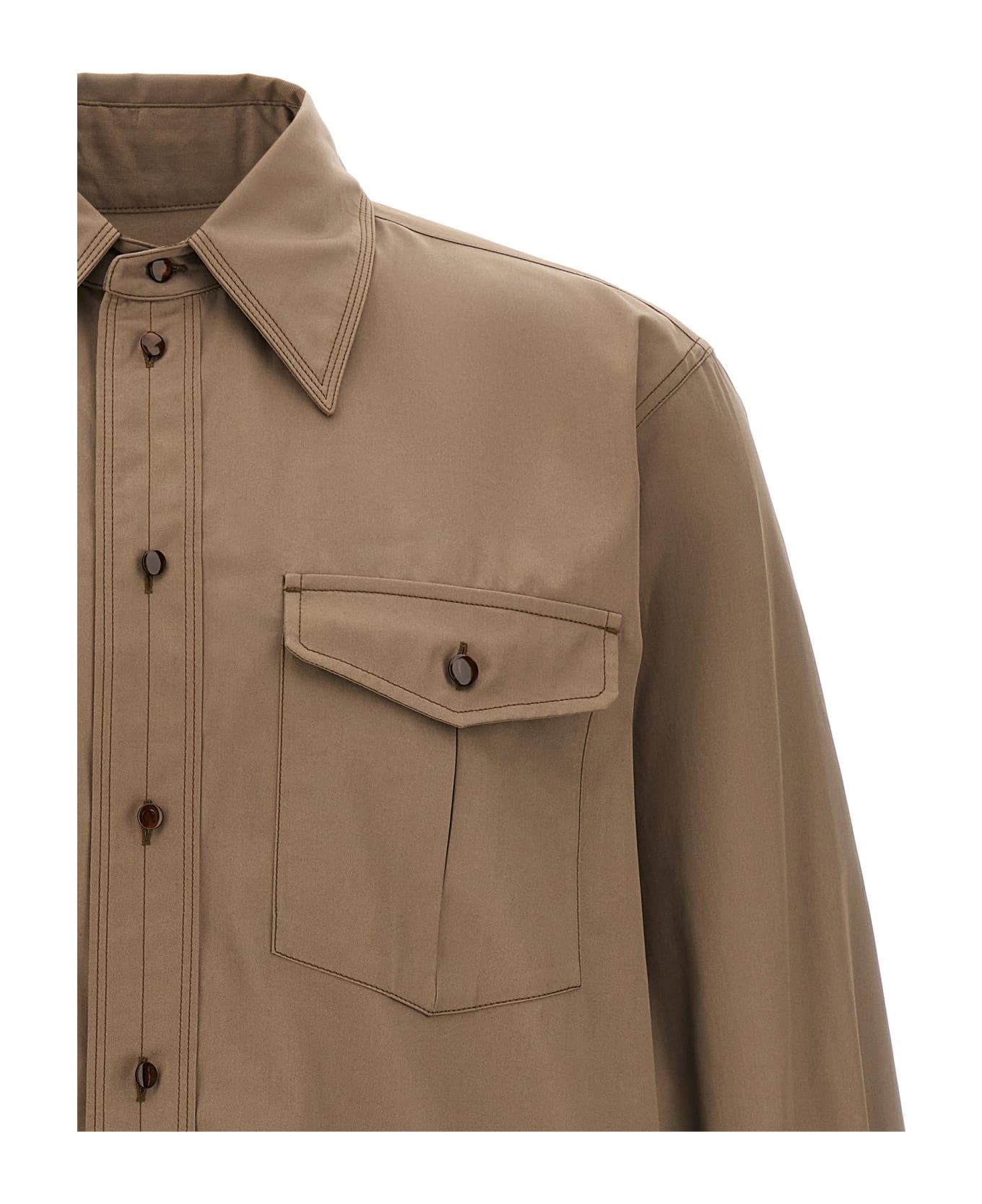 Lemaire 'relaxed Western' Shirt - Beige